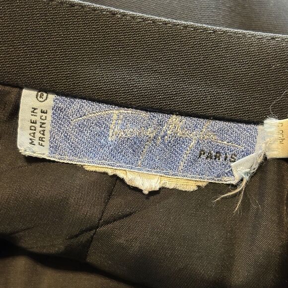 Vintage THIERRY MUGLER Draped Black Crepe Wrap Skirt France SZ XS - Picture 2 of 6